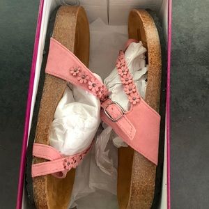 Agape footbed sandals pink flowers